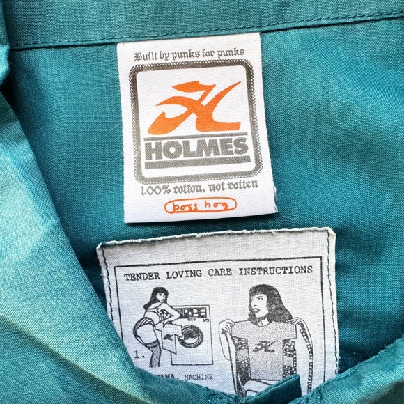 Silas and Maria Holmes Vintage S/S Bowling Shirt Size XL Teal 90s Skateboarding - Picture 7 of 10